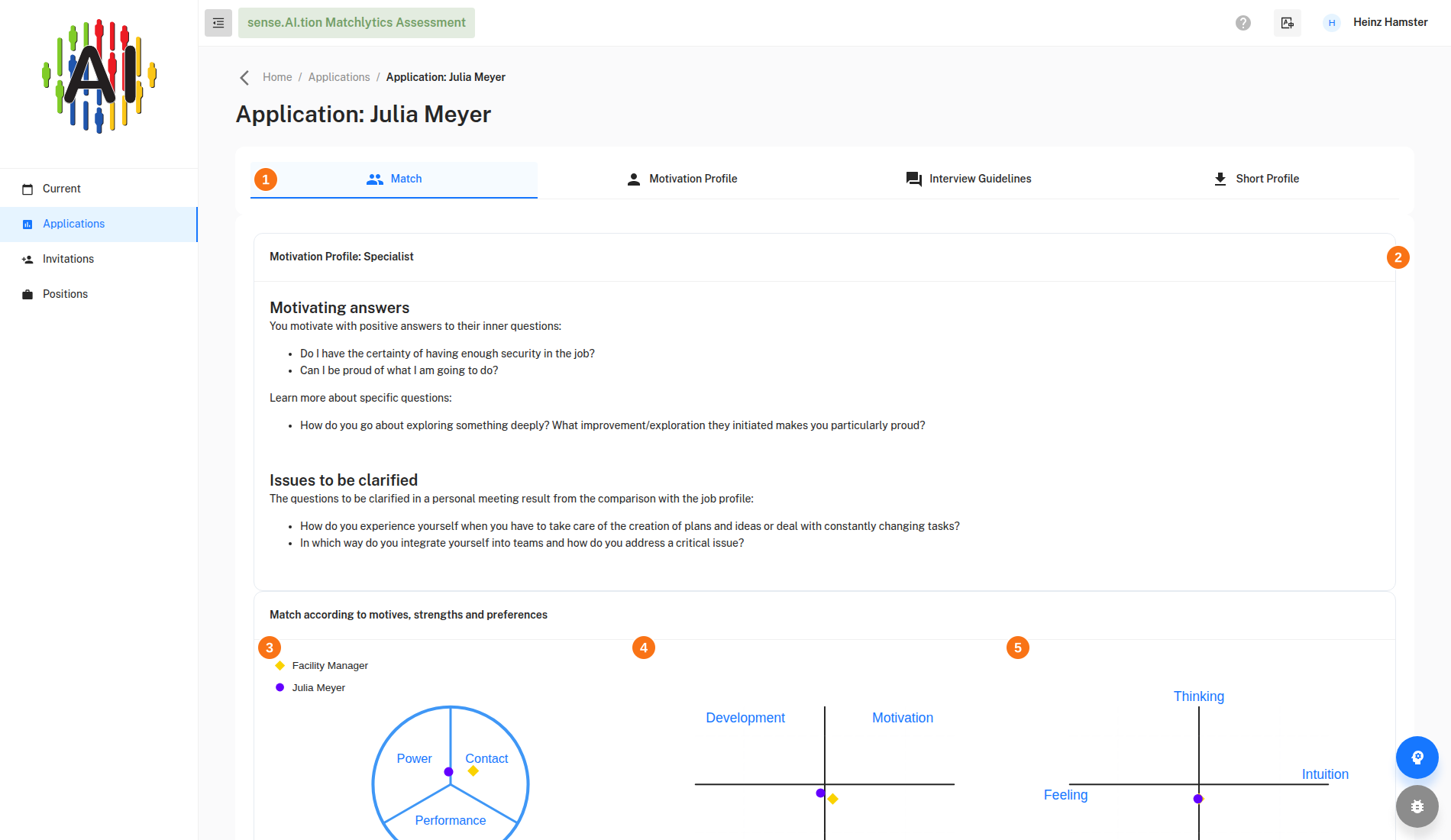 Results – Match tab Match tab with both evaluations