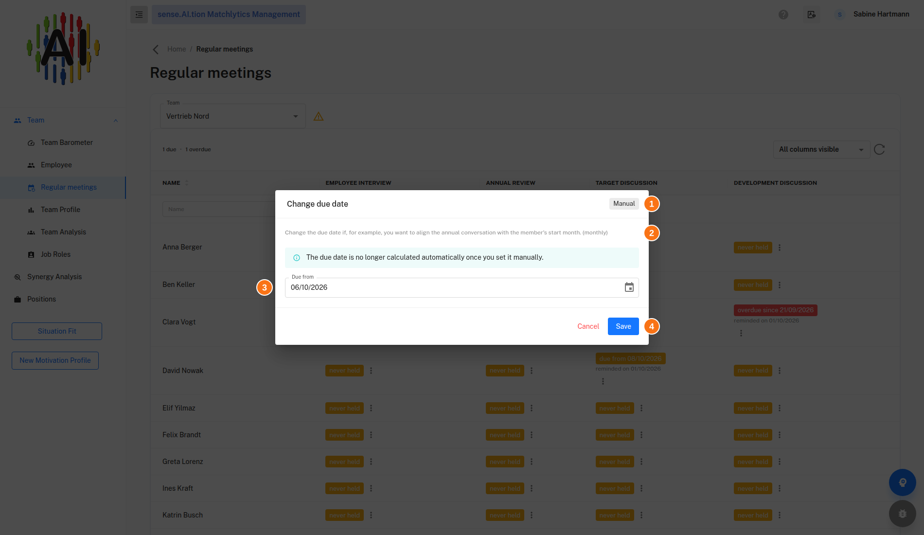 Change due date dialog