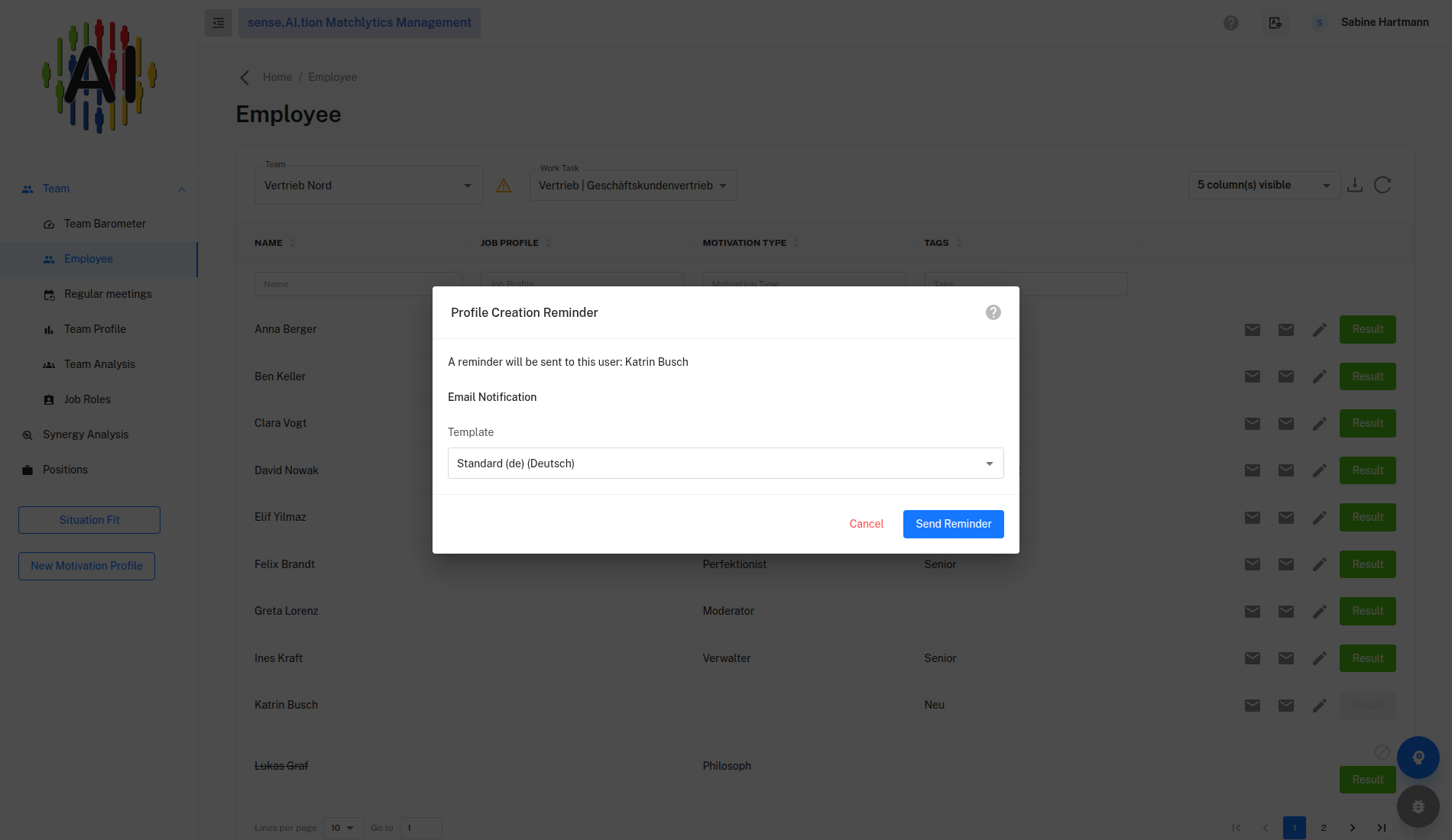 Profile Creation Reminder dialog Profile Creation Reminder dialog