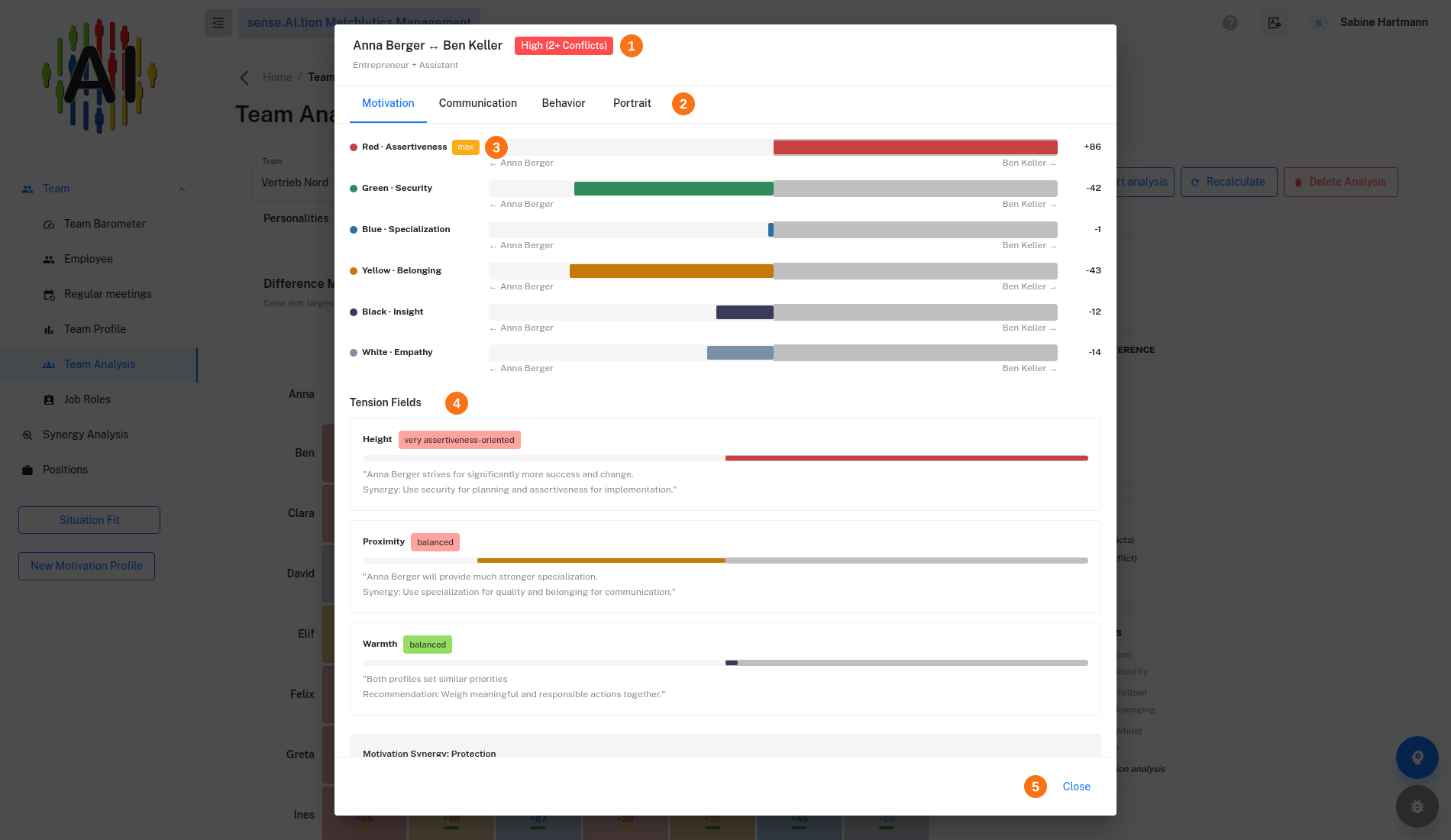 Pair Comparison dialog, Motivation tab