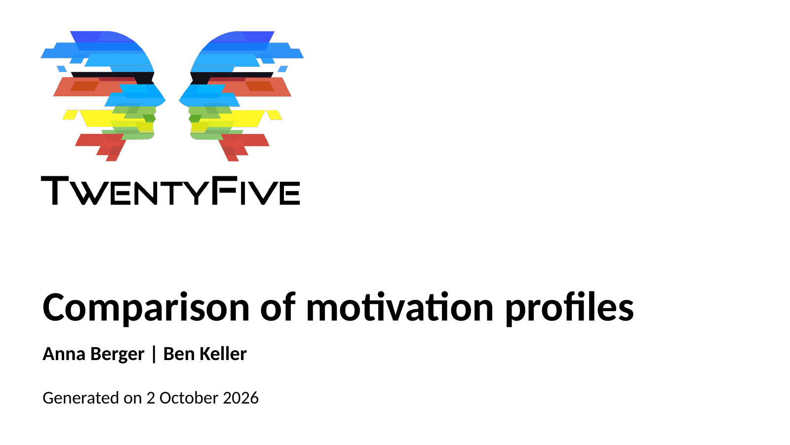 Comparison of motivation profiles – slide 1 Slide 1: title slide of the comparison