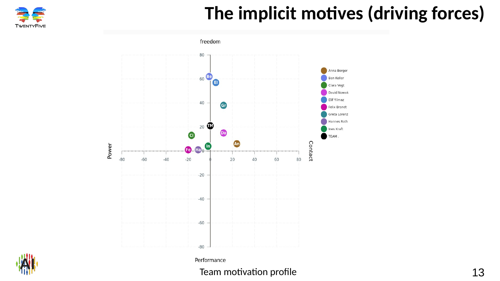 Team motivation profile – slide 13 Slide 13: the implicit motives