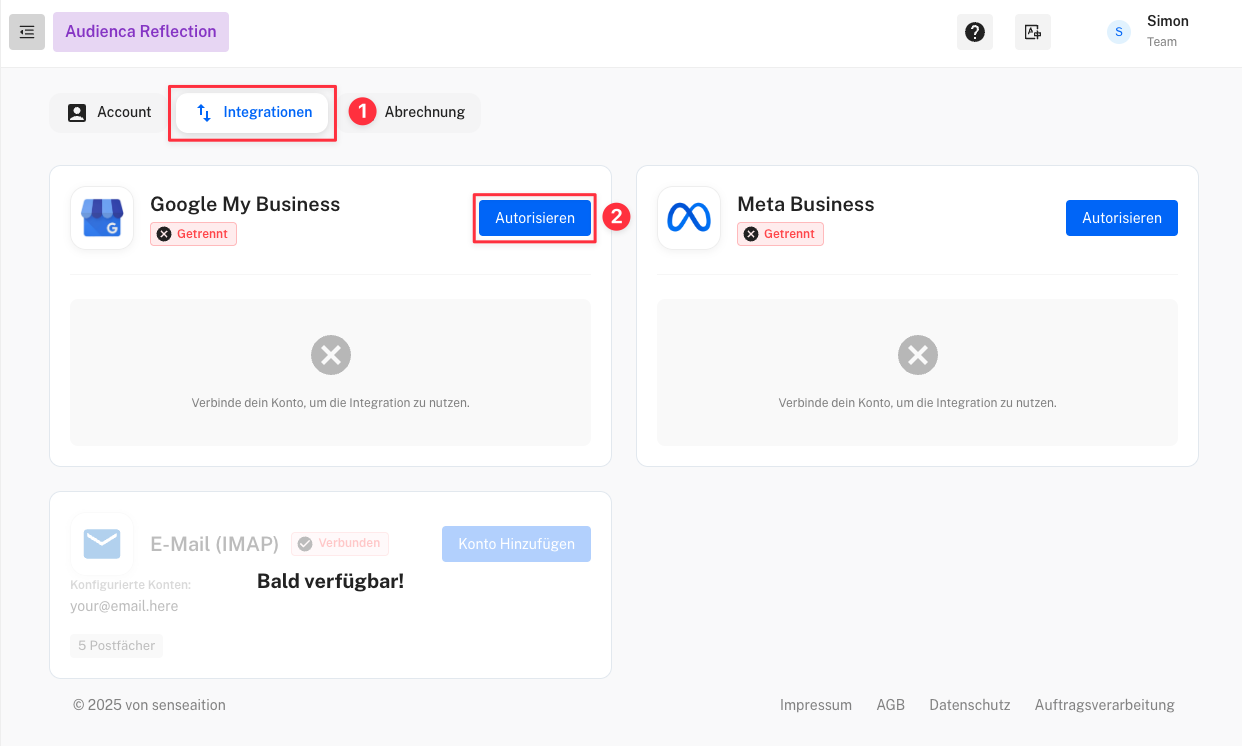 Integrationseinstellungen Integrationseinstellungen