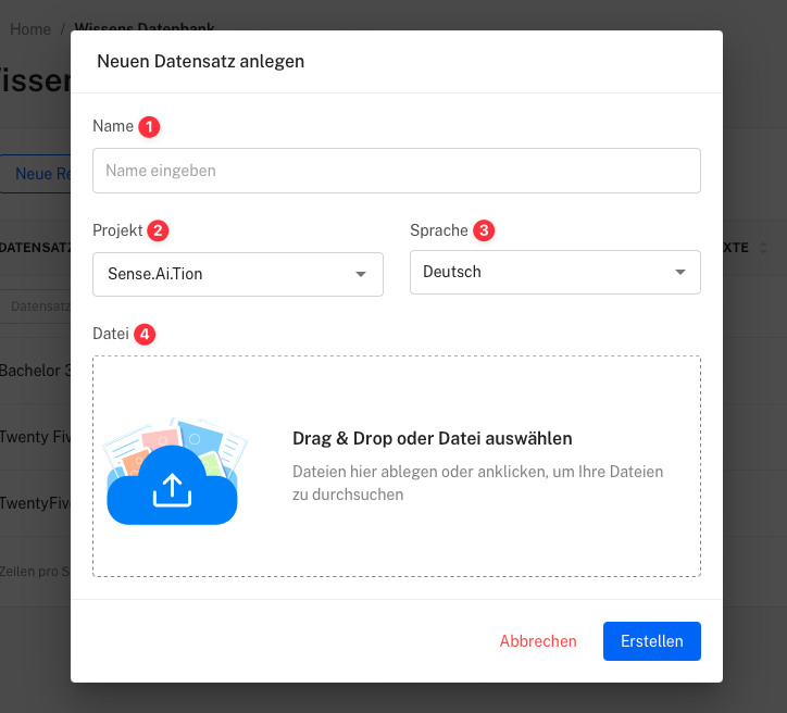 Anlegen einer neuen Ressource