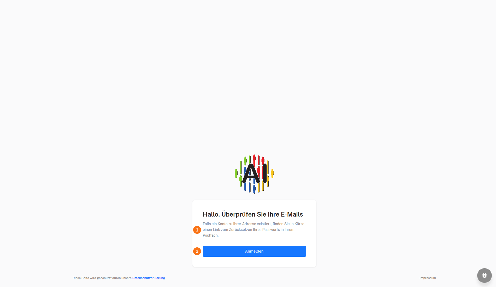 Seite Hallo, Überprüfen Sie Ihre E-Mails