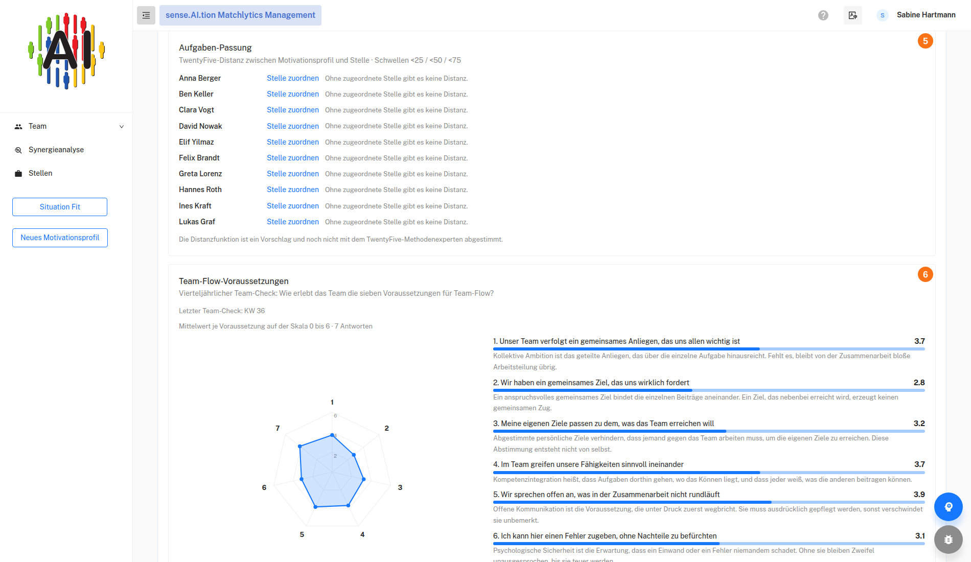 Team-Barometer, Tab Flow-Analyse (Teil 3)