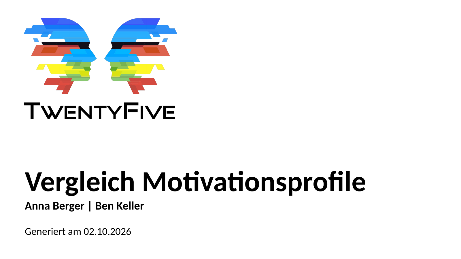 Vergleich von Motivationsprofilen – Folie 1 Folie 1: Titelfolie des Vergleichs